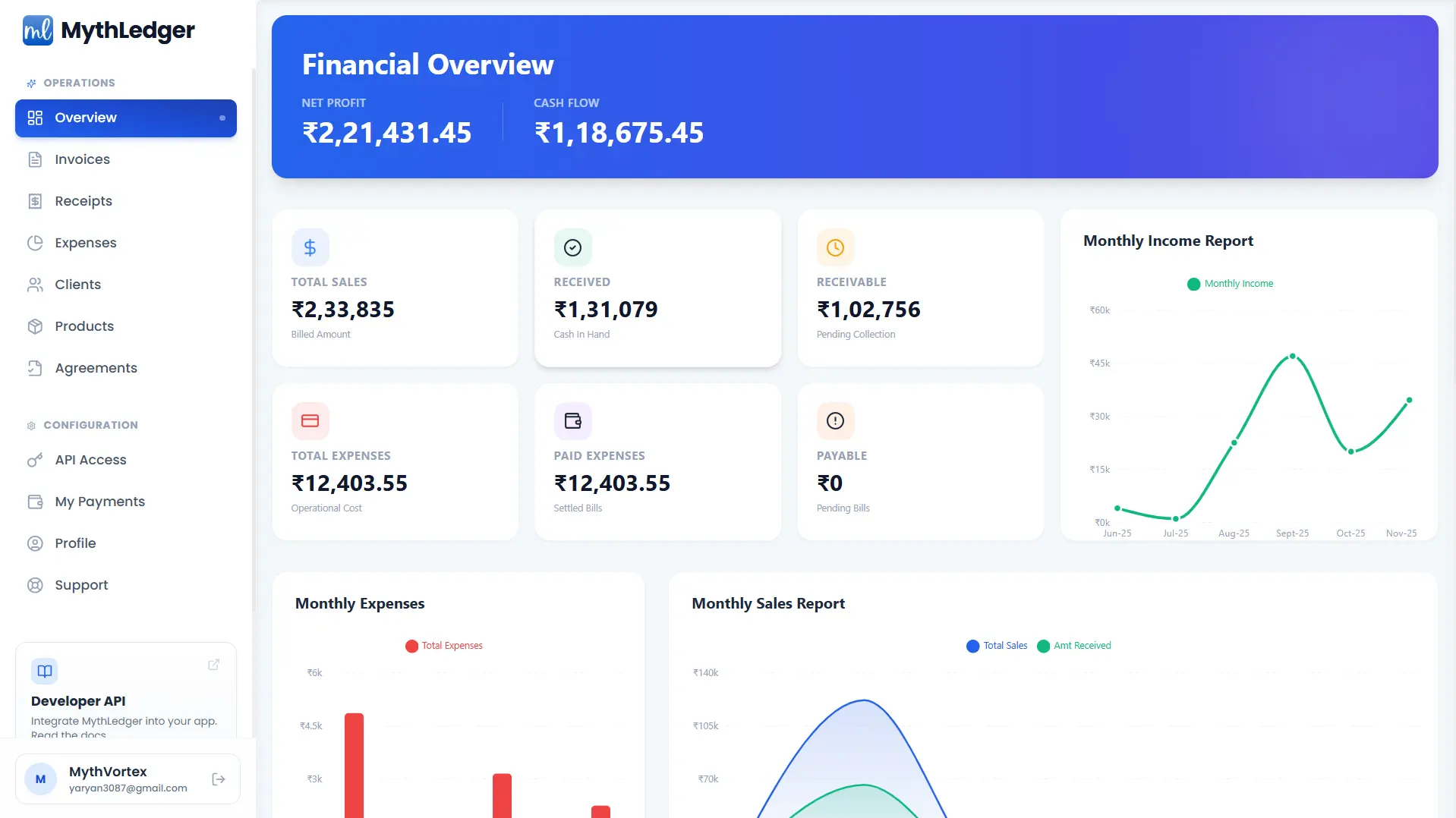 Financial Dashboard Interface